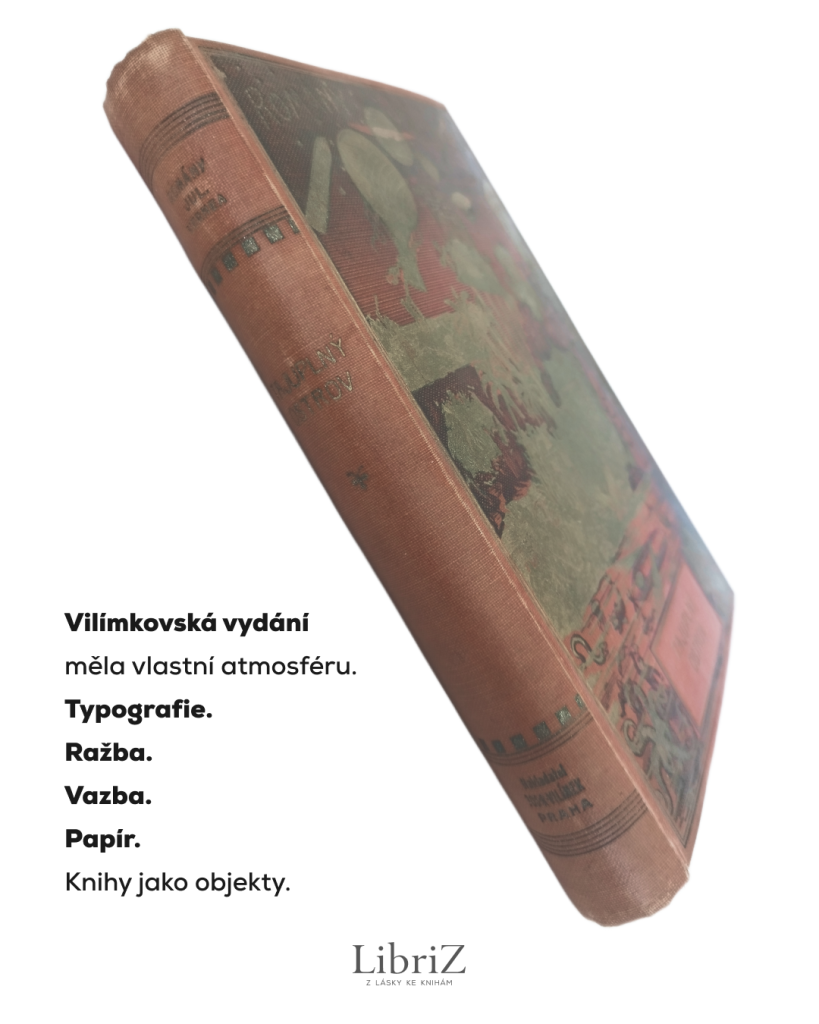 Dobové vydání verneovky s ilustracemi a zdobenou vazbou.